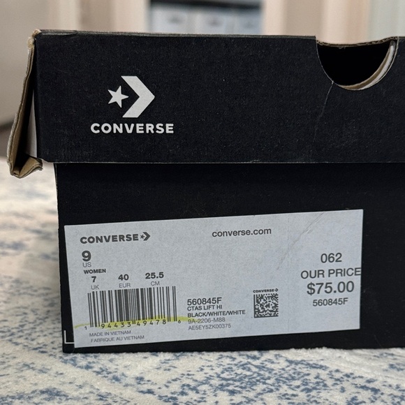 Converse Women's Black and White High-Top Platform Sneakers - Picture 5 of 5